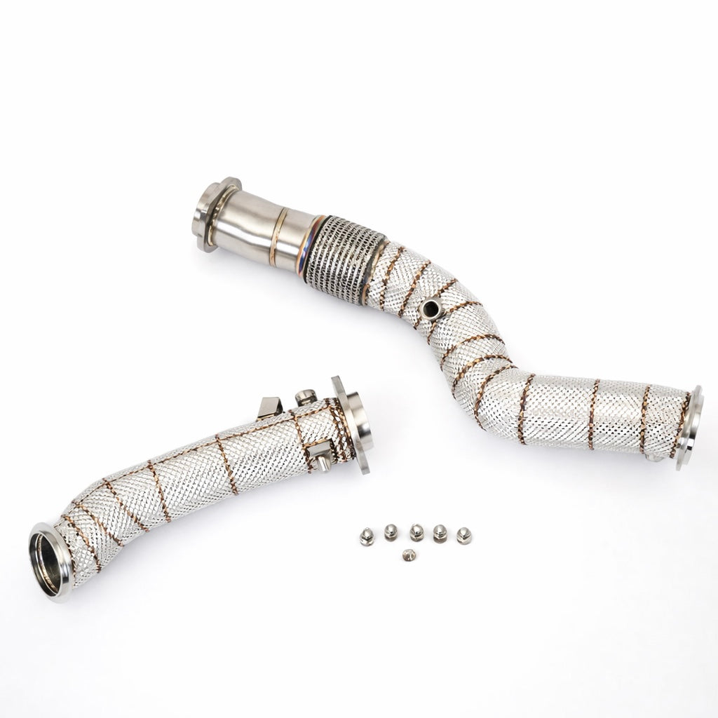 High Flow Downpipe BMW S58 mit Thermoisolierung