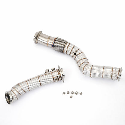 High Flow Downpipe BMW S58 mit Thermoisolierung